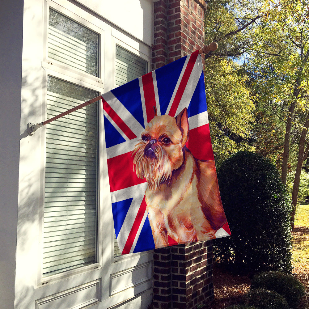 Brussels Griffon with English Union Jack British Flag Flag Canvas House Size LH9466CHF  the-store.com.