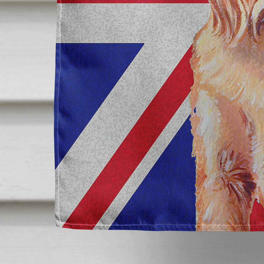 Brussels Griffon with English Union Jack British Flag Flag Canvas House Size LH9466CHF  the-store.com.