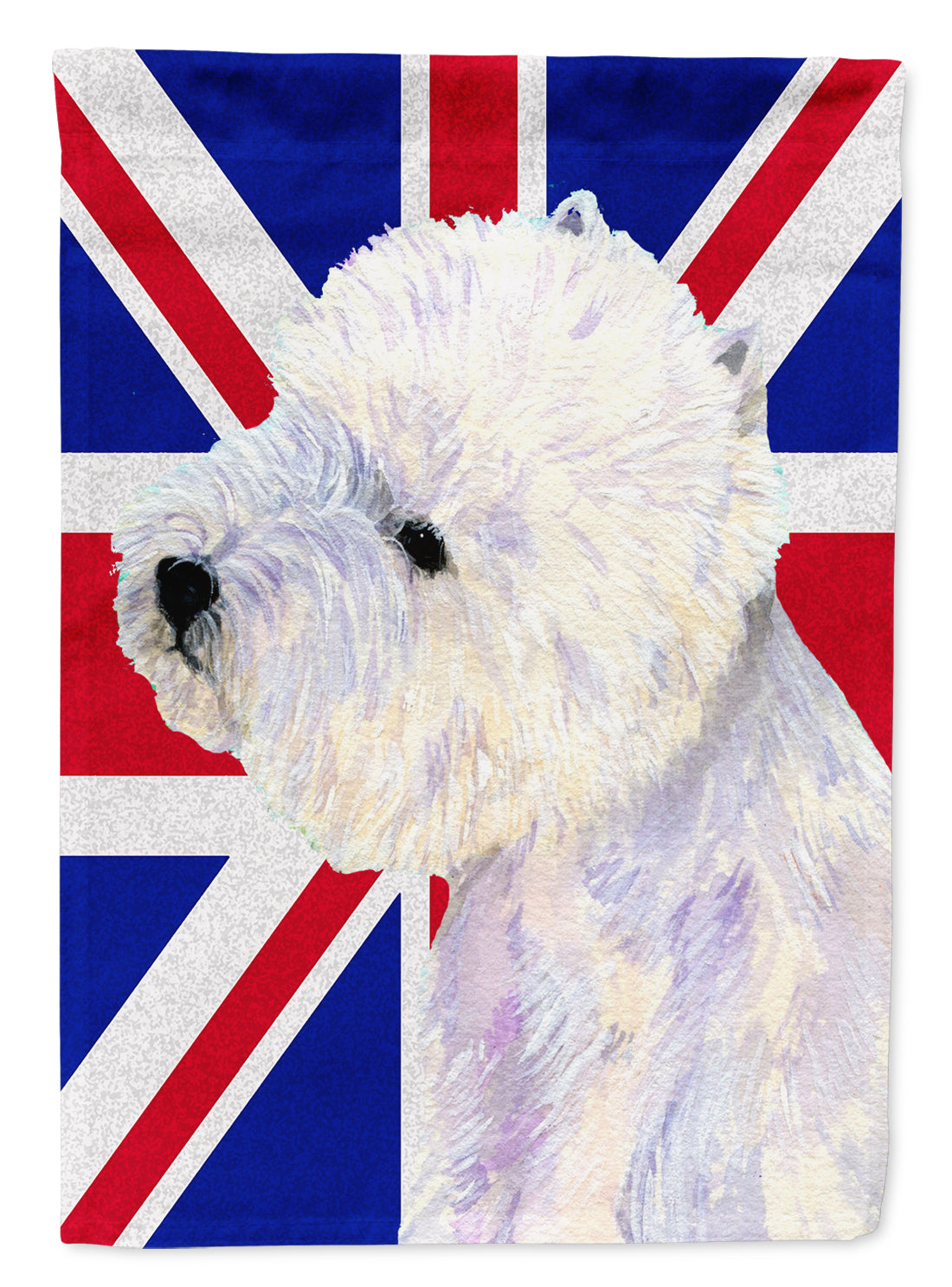 Westie with English Union Jack British Flag Flag Canvas House Size LH9467CHF  the-store.com.