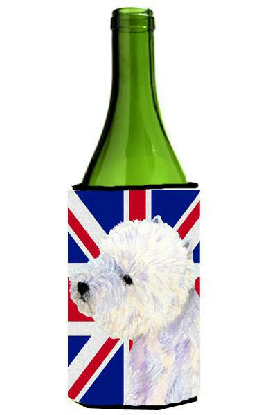 Westie with English Union Jack British Flag Wine Bottle Beverage Insulator Hugger LH9467LITERK by Caroline's Treasures