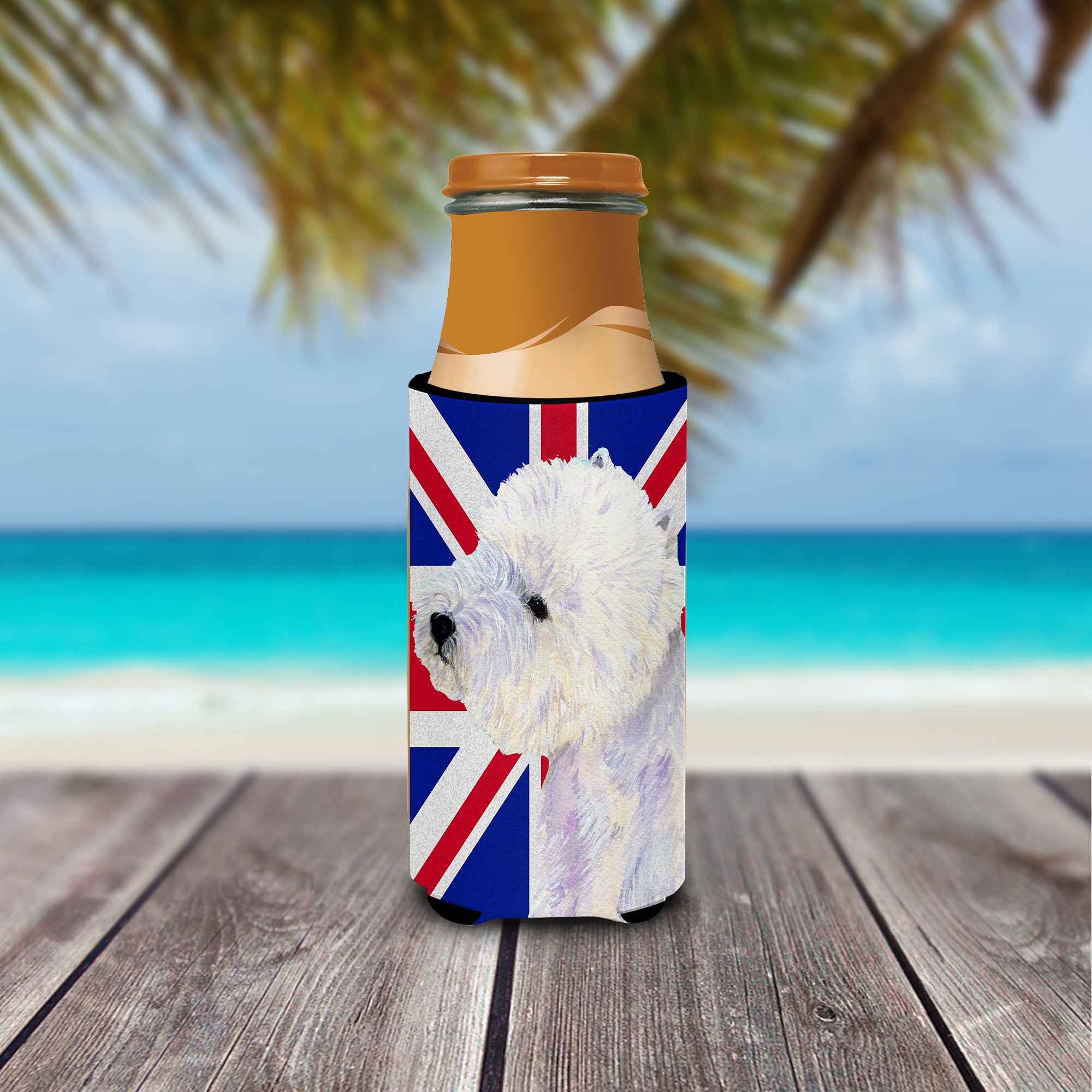 Westie with English Union Jack British Flag Ultra Beverage Insulators for slim cans LH9467MUK