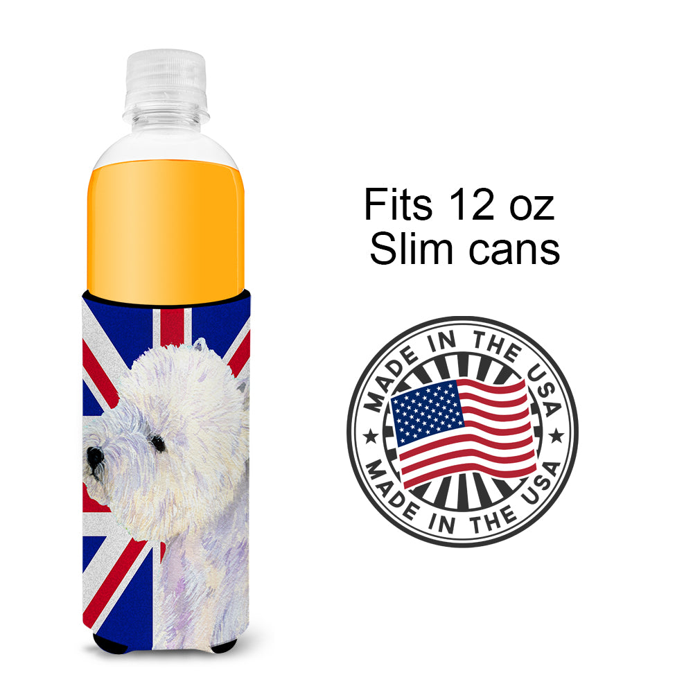 Westie with English Union Jack British Flag Ultra Beverage Insulators for slim cans LH9467MUK