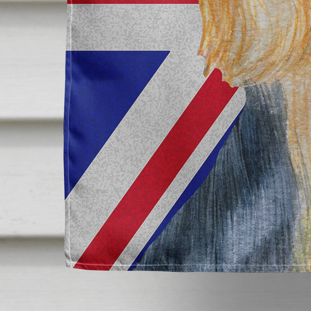 Silky Terrier with English Union Jack British Flag Flag Canvas House Size LH9468CHF  the-store.com.