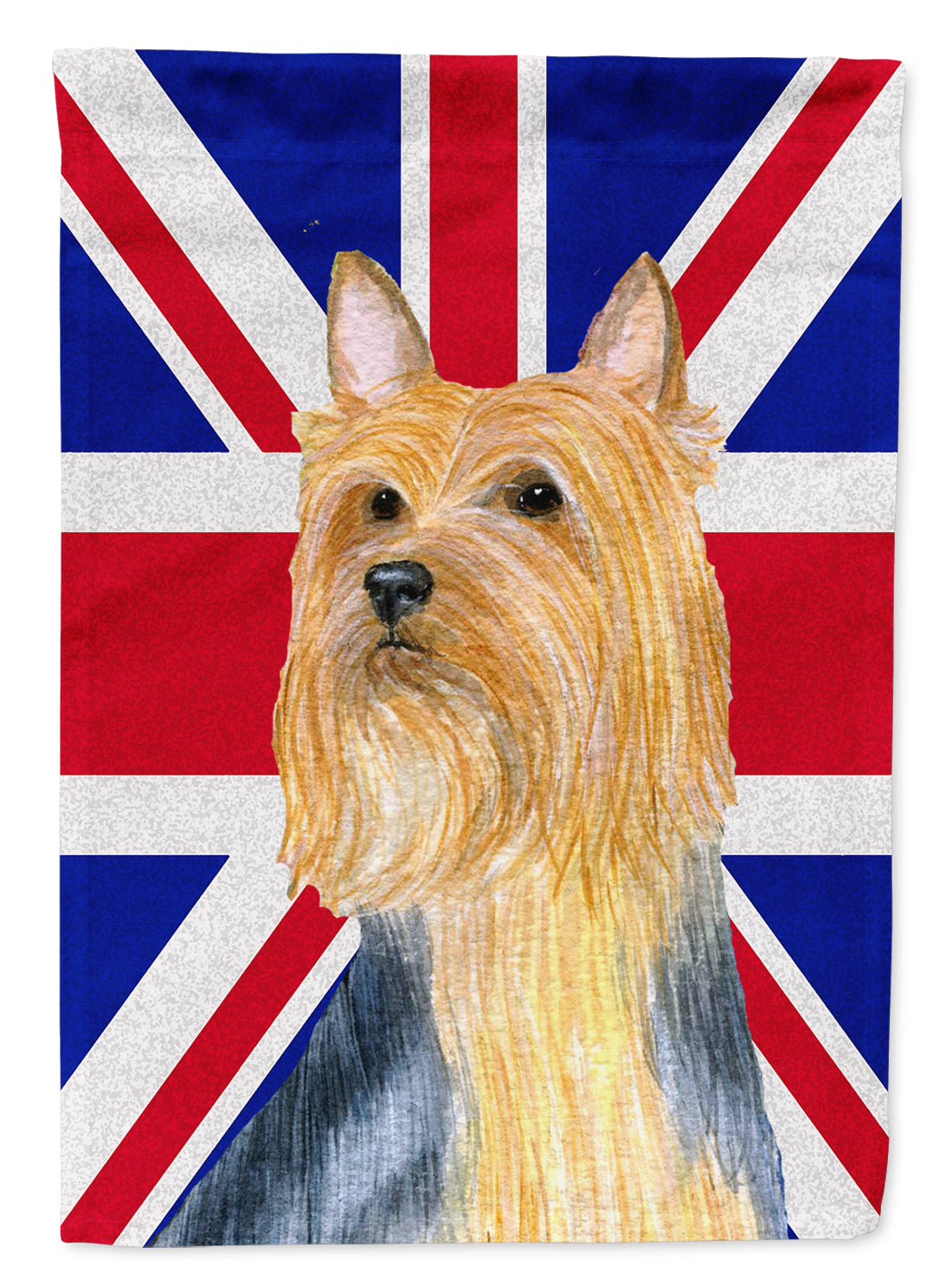Silky Terrier with English Union Jack British Flag Flag Garden Size LH9468GF  the-store.com.