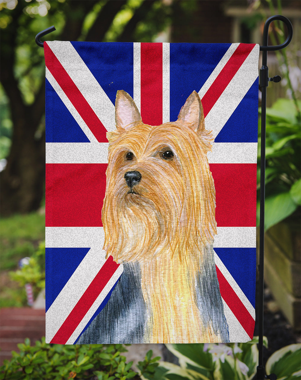 Silky Terrier with English Union Jack British Flag Flag Garden Size LH9468GF