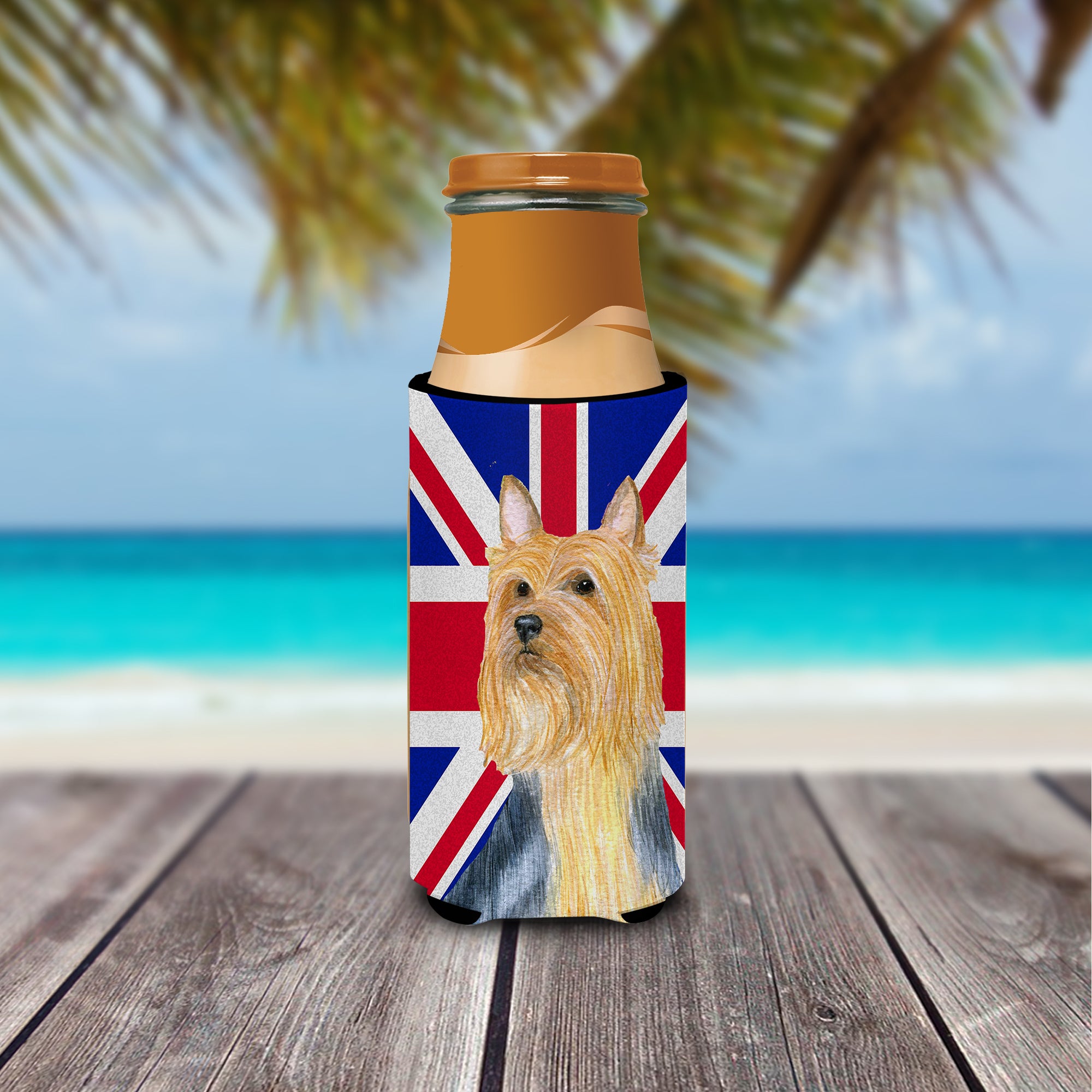 Silky Terrier with English Union Jack British Flag Ultra Beverage Insulators for slim cans LH9468MUK