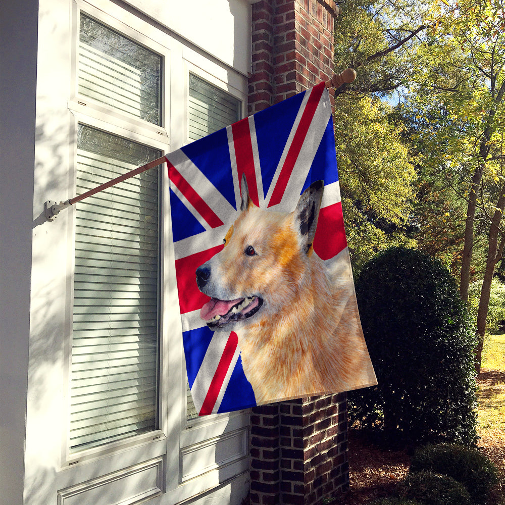 Australian Cattle Dog with English Union Jack British Flag Flag Canvas House Size LH9469CHF  the-store.com.