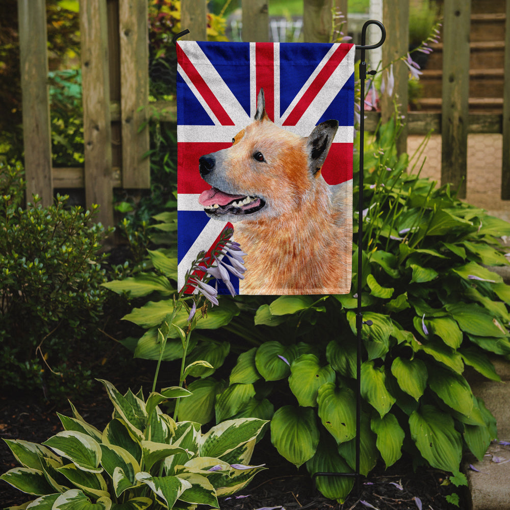 Australian Cattle Dog with English Union Jack British Flag Flag Garden Size