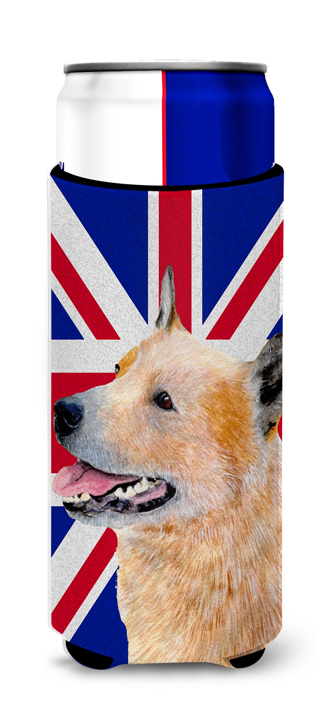 Australian Cattle Dog with English Union Jack British Flag Ultra Beverage Insulators for slim cans LH9469MUK
