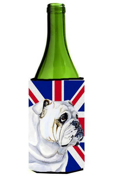 English Bulldog with English Union Jack British Flag Wine Bottle Beverage Insulator Hugger LH9471LITERK by Caroline's Treasures