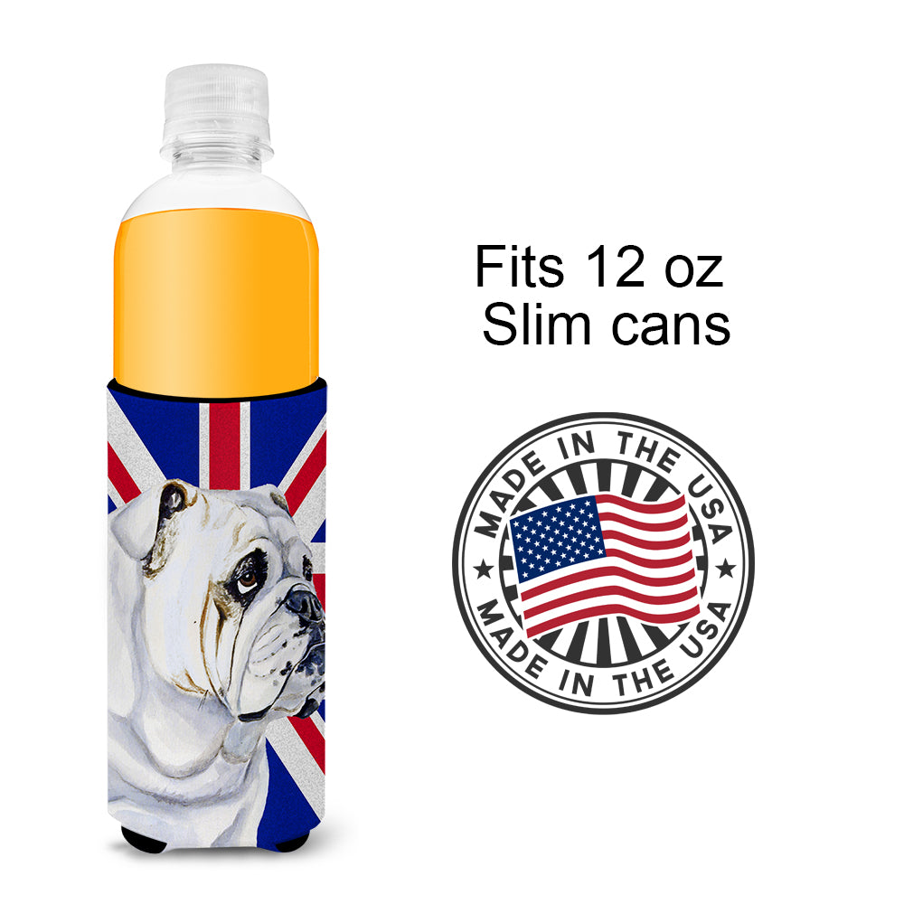 English Bulldog with English Union Jack British Flag Ultra Beverage Insulators for slim cans LH9471MUK.