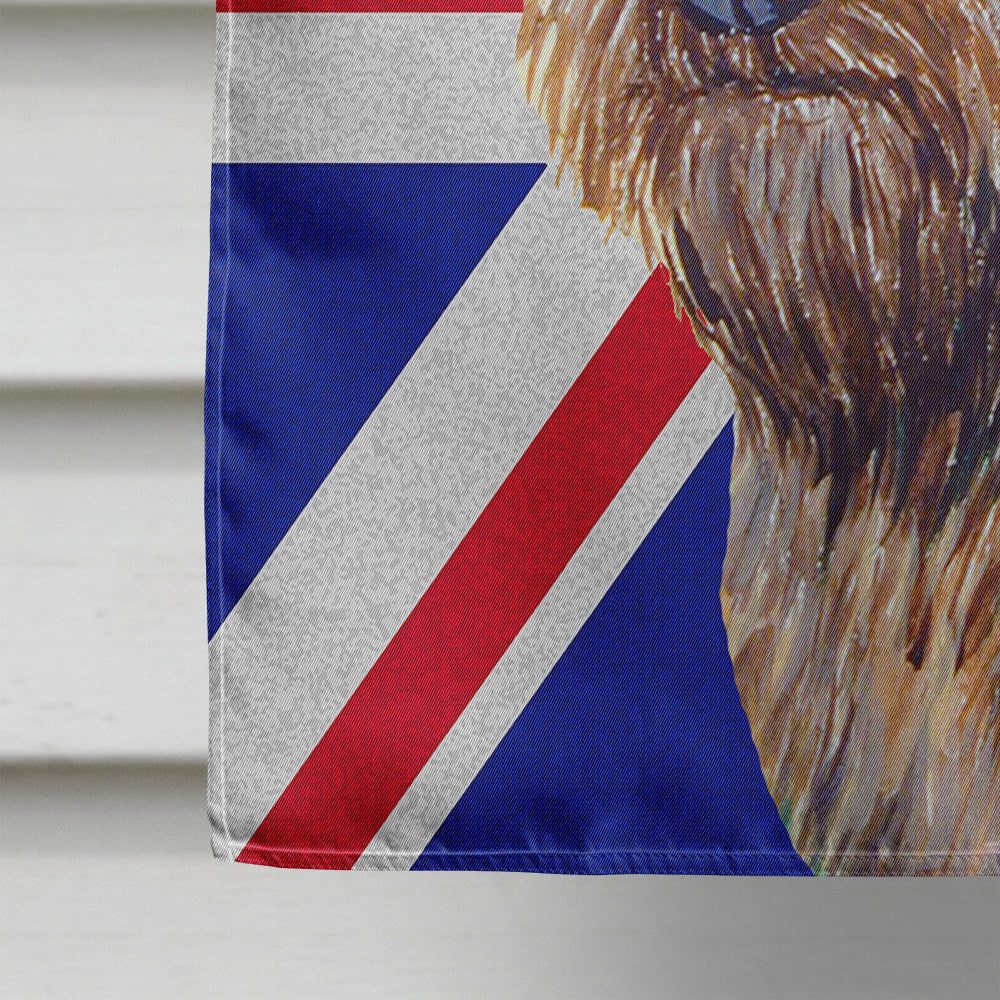 Cairn Terrier with English Union Jack British Flag Flag Canvas House Size LH9472CHF  the-store.com.