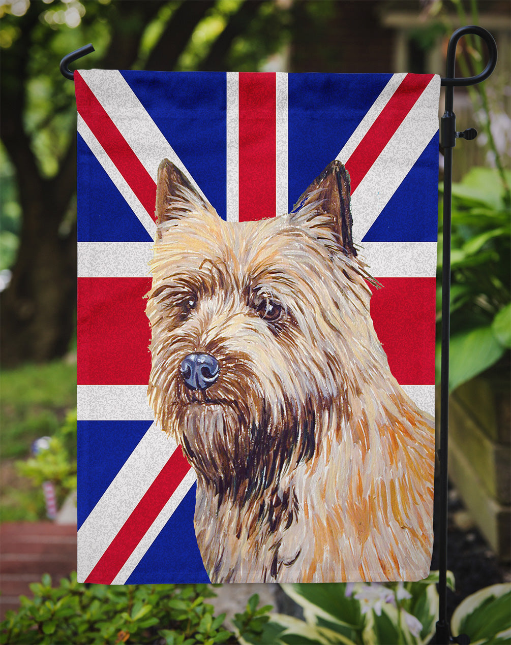 Cairn Terrier with English Union Jack British Flag Flag Garden Size LH9472GF
