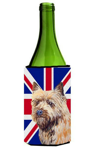 Cairn Terrier with English Union Jack British Flag Wine Bottle Beverage Insulator Hugger LH9472LITERK by Caroline&#39;s Treasures