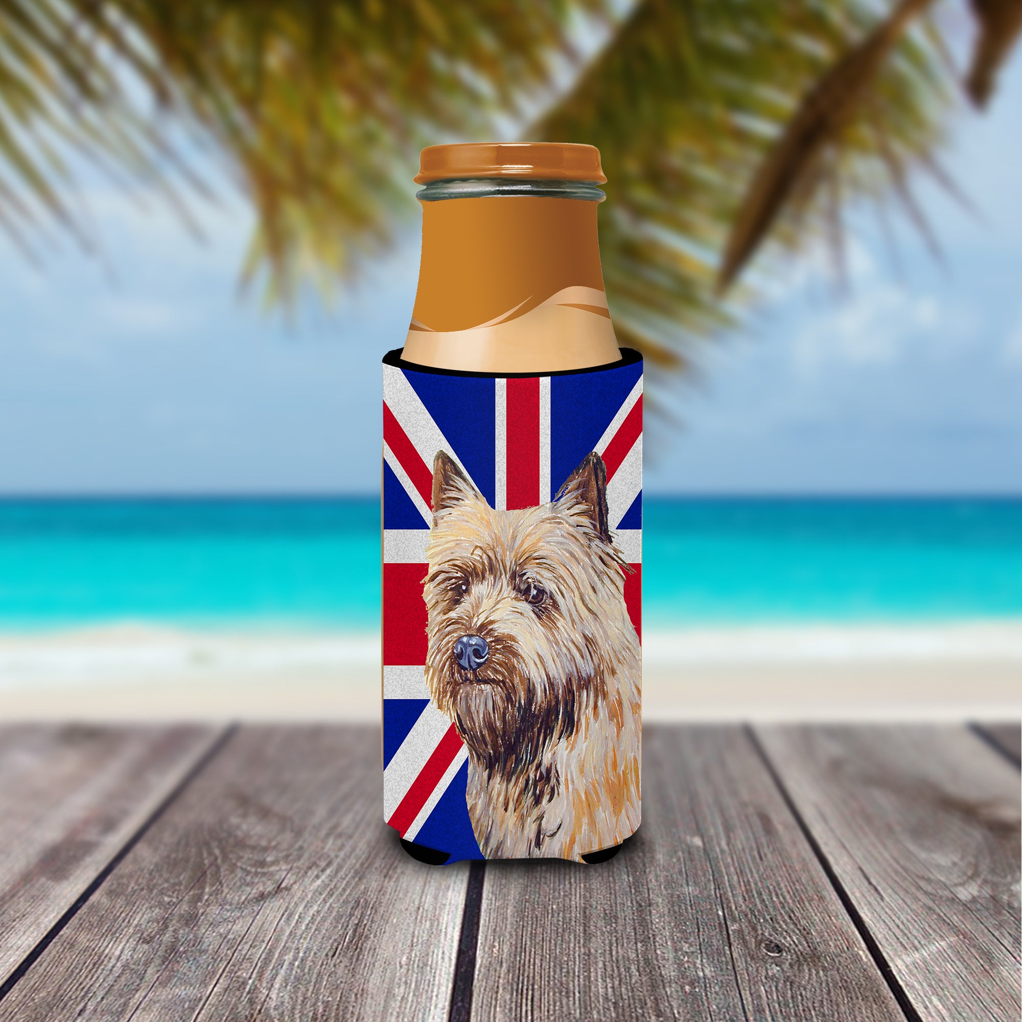 Cairn Terrier with English Union Jack British Flag Ultra Beverage Insulators for slim cans LH9472MUK.
