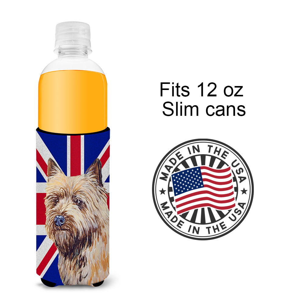 Cairn Terrier with English Union Jack British Flag Ultra Beverage Insulators for slim cans LH9472MUK.