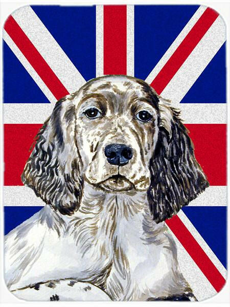 English Setter with English Union Jack British Flag Glass Cutting Board Large Size LH9474LCB by Caroline&#39;s Treasures