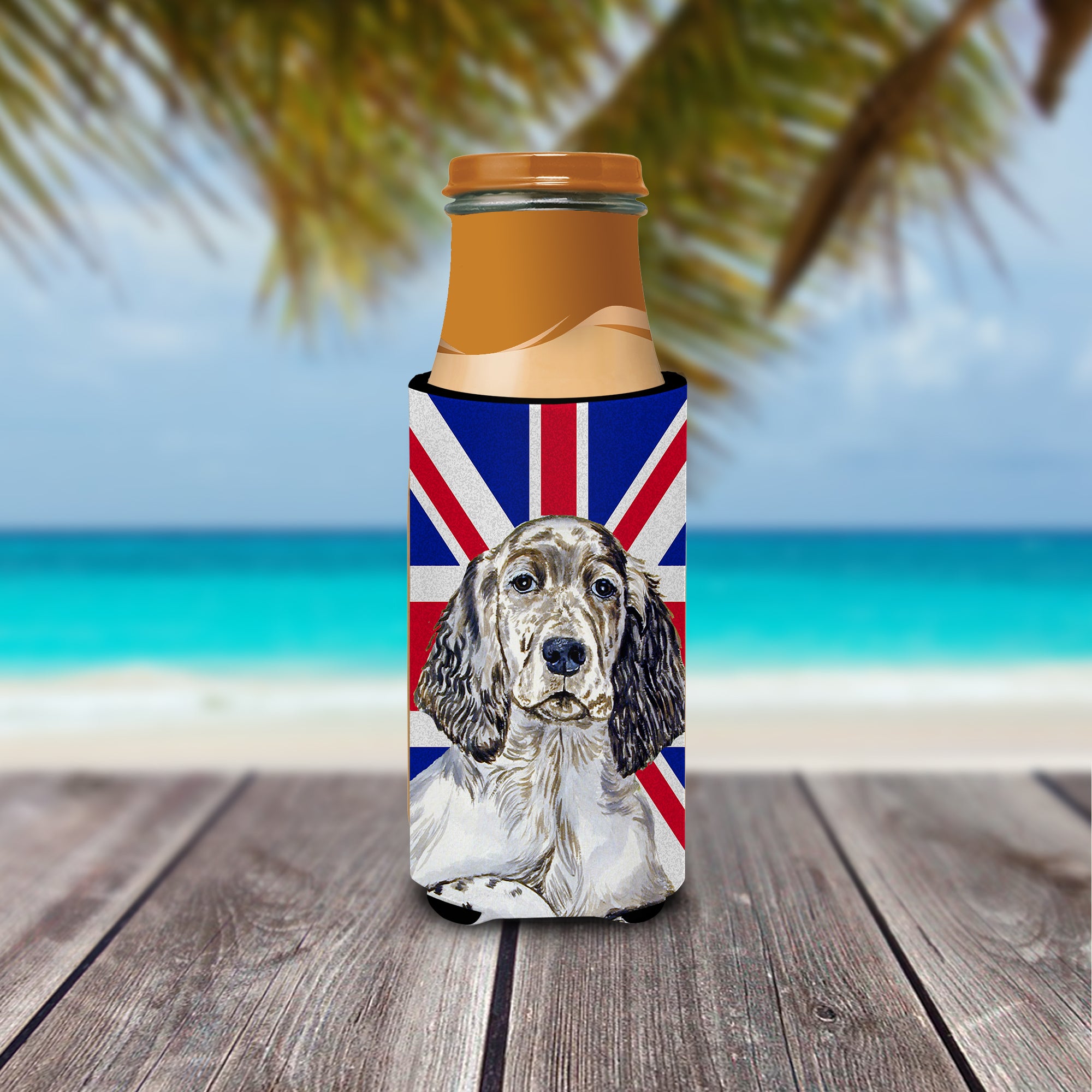 English Setter with English Union Jack British Flag Ultra Beverage Insulators for slim cans LH9474MUK