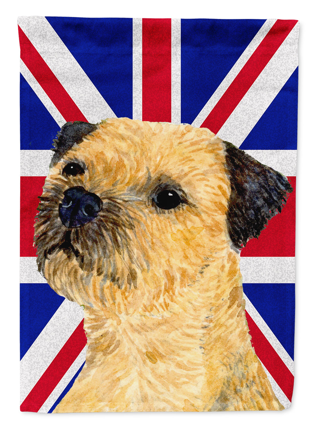 Border Terrier with English Union Jack British Flag Flag Canvas House Size LH9475CHF  the-store.com.