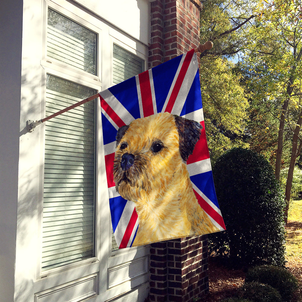 Border Terrier with English Union Jack British Flag Flag Canvas House Size LH9475CHF