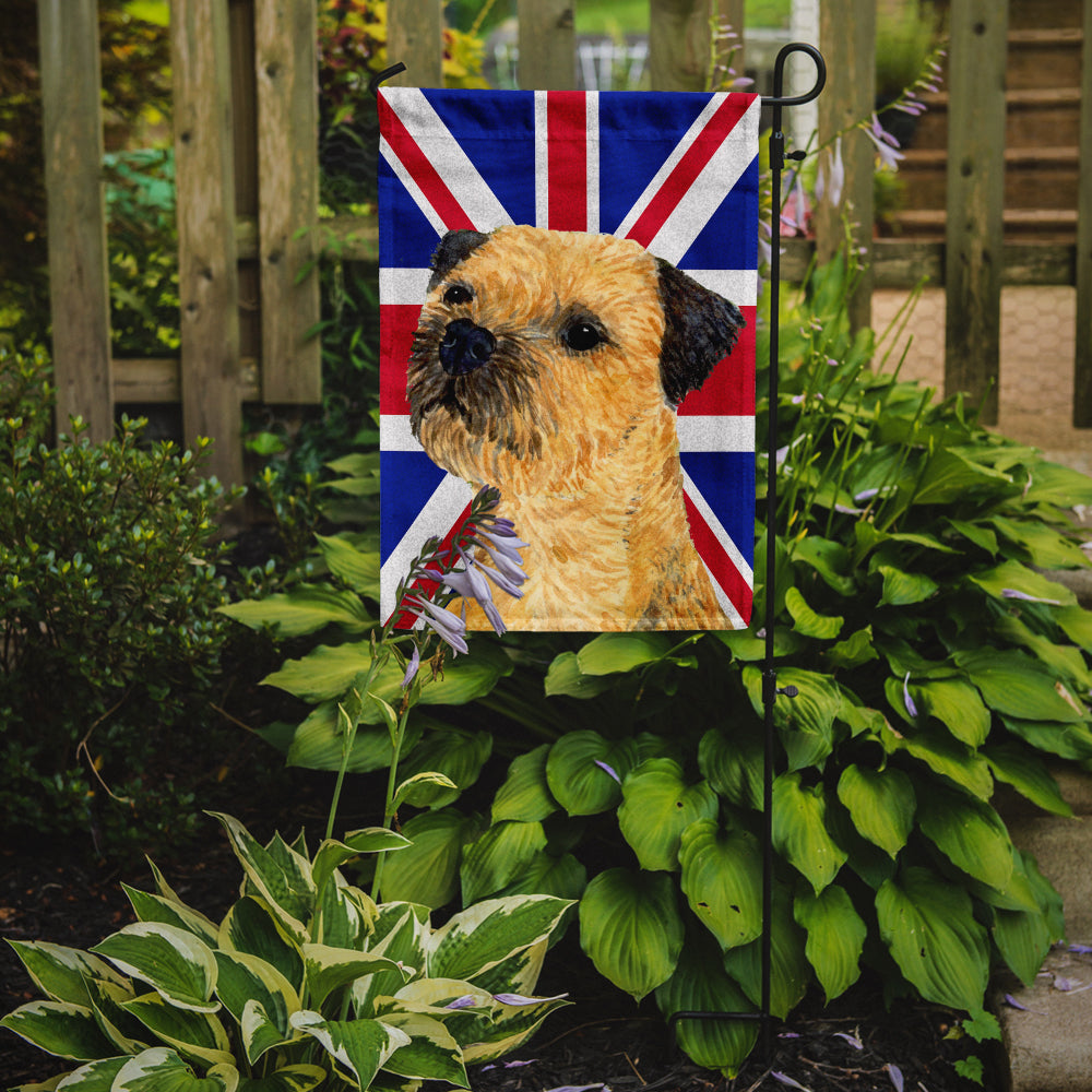 Border Terrier with English Union Jack British Flag Flag Garden Size  the-store.com.