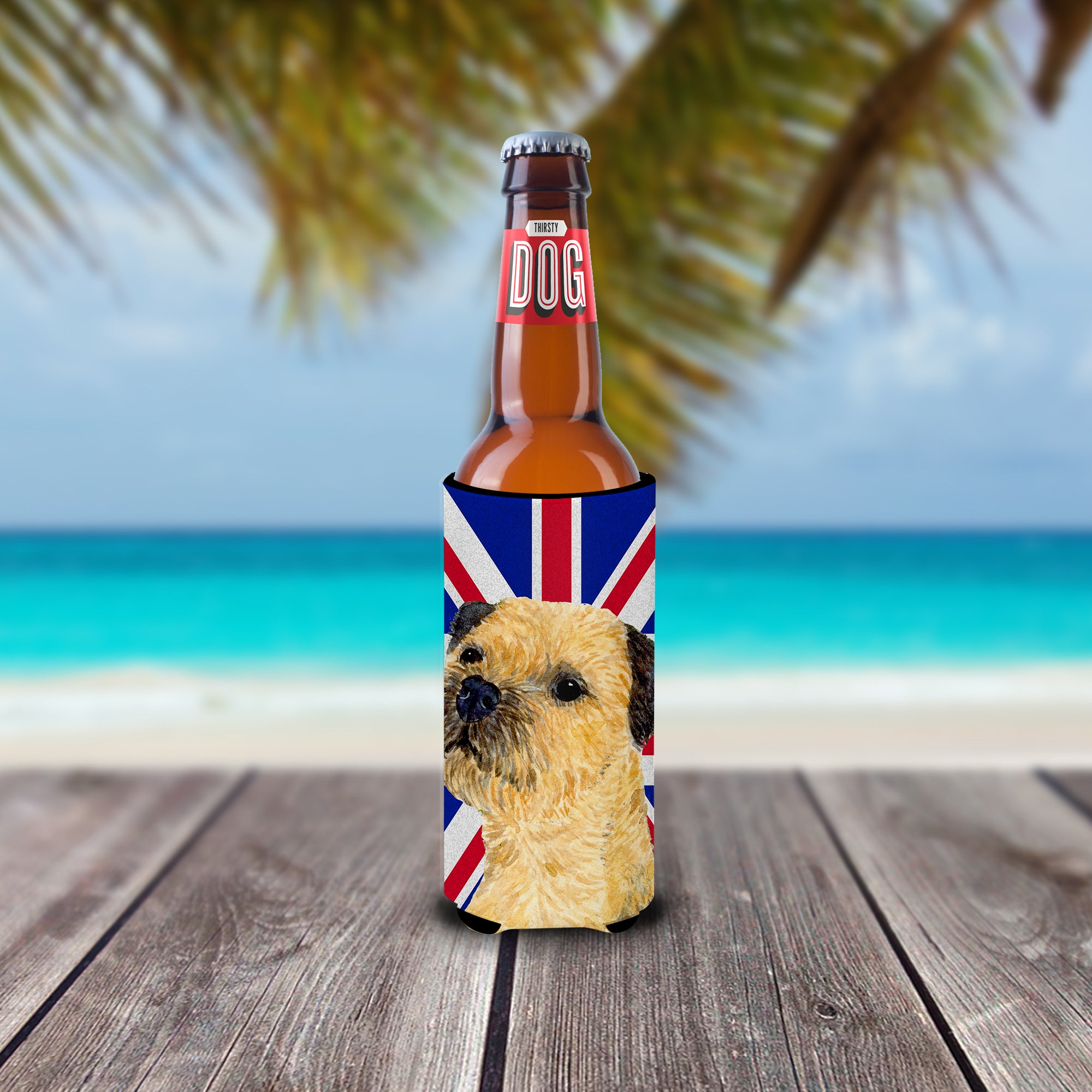 Border Terrier with English Union Jack British Flag Ultra Beverage Insulators for slim cans LH9475MUK