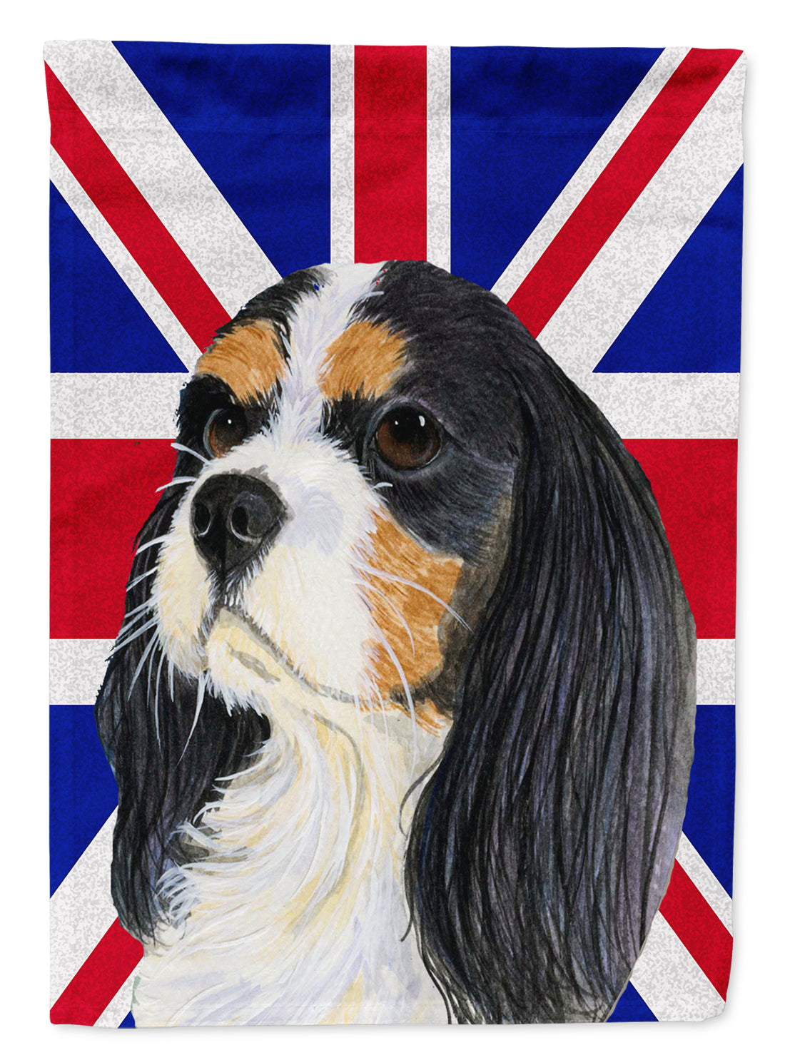 Cavalier Spaniel with English Union Jack British Flag Flag Canvas House Size LH9476CHF  the-store.com.