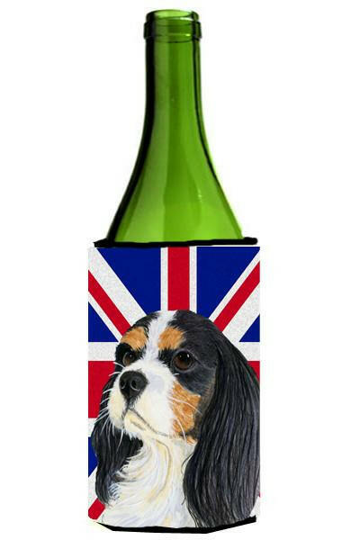 Cavalier Spaniel with English Union Jack British Flag Wine Bottle Beverage Insulator Hugger LH9476LITERK by Caroline's Treasures