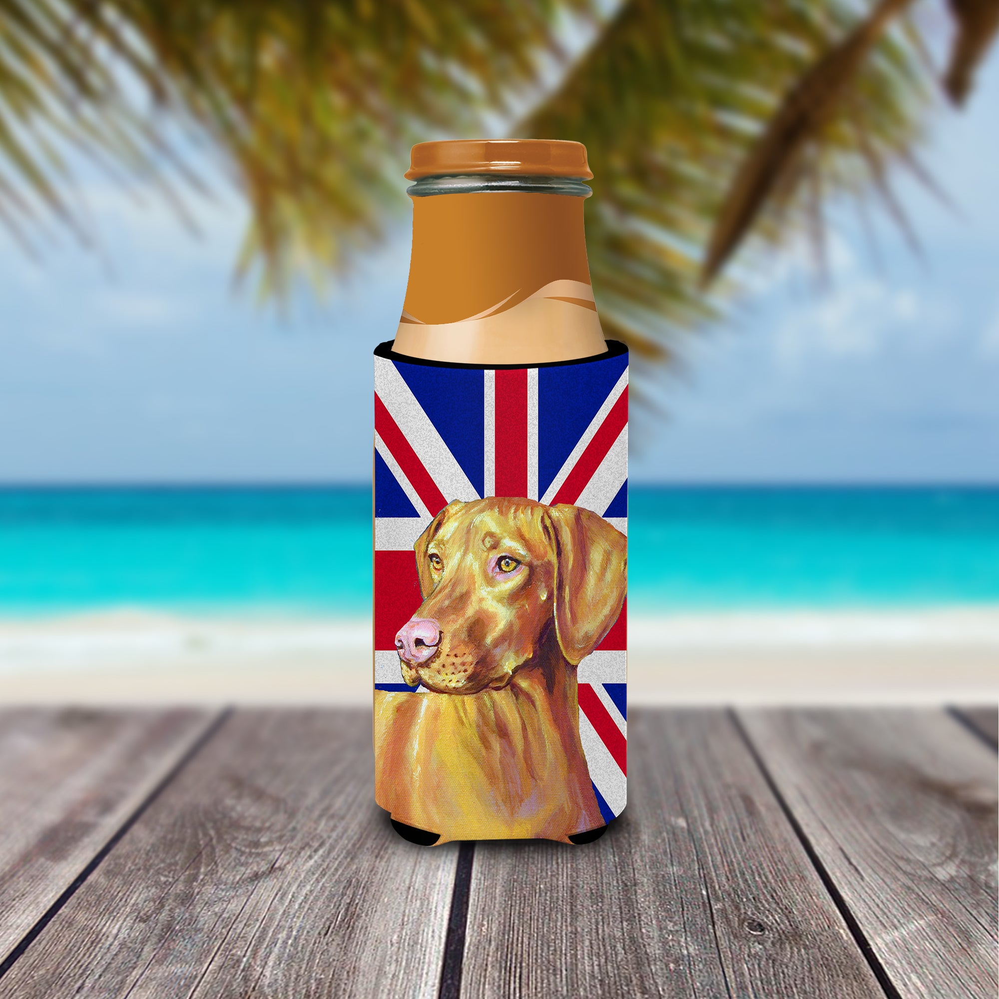 Vizsla with English Union Jack British Flag Ultra Beverage Insulators for slim cans LH9477MUK