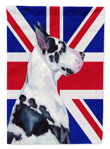 Great Dane with English Union Jack British Flag Flag Canvas House Size LH9478CHF