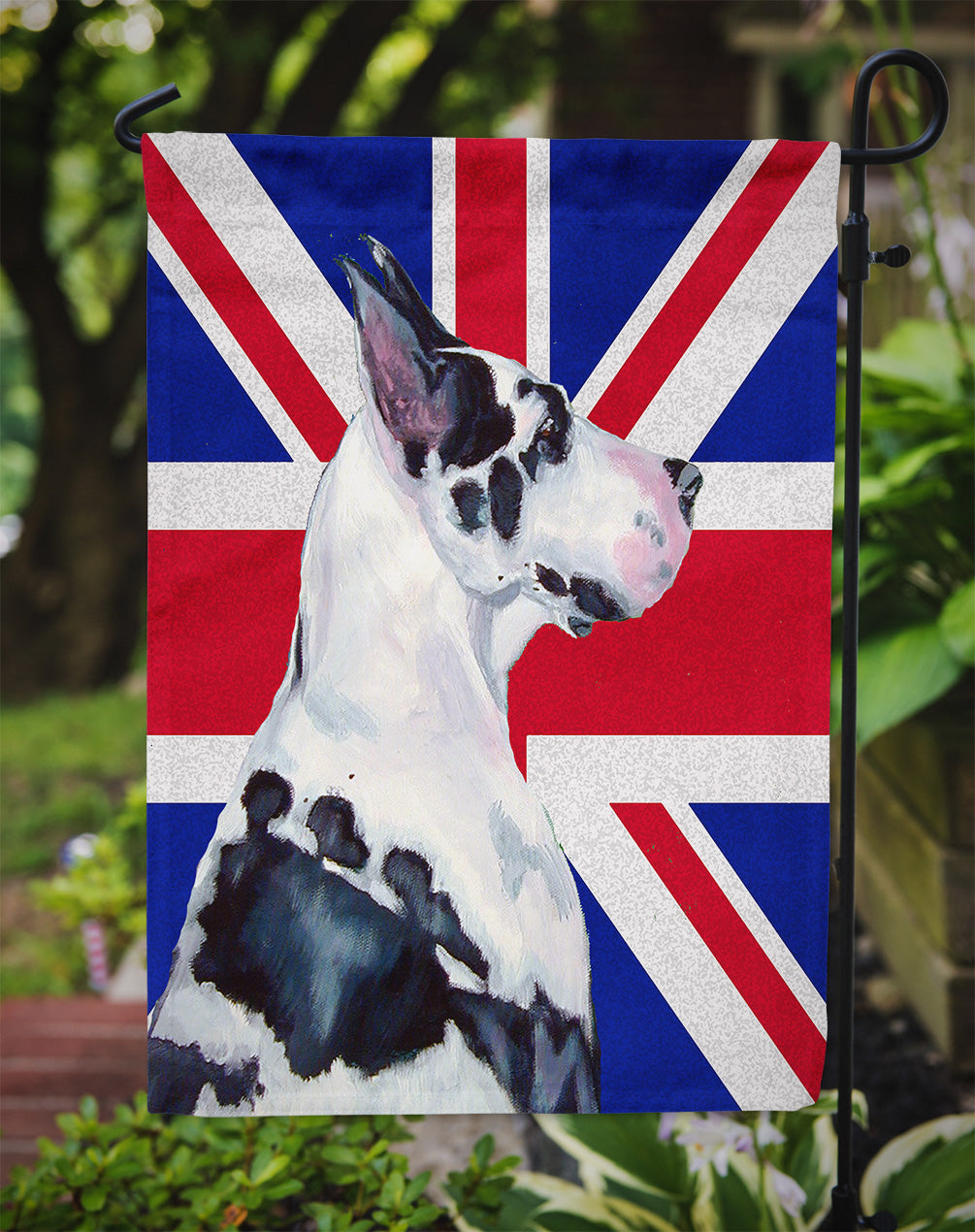 Great Dane with English Union Jack British Flag Flag Garden Size  the-store.com.