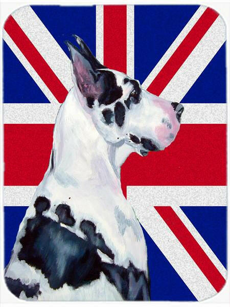 Great Dane with English Union Jack British Flag Glass Cutting Board Large Size LH9478LCB by Caroline&#39;s Treasures