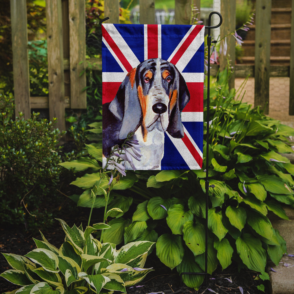 Basset Hound with English Union Jack British Flag Flag Garden Size  the-store.com.