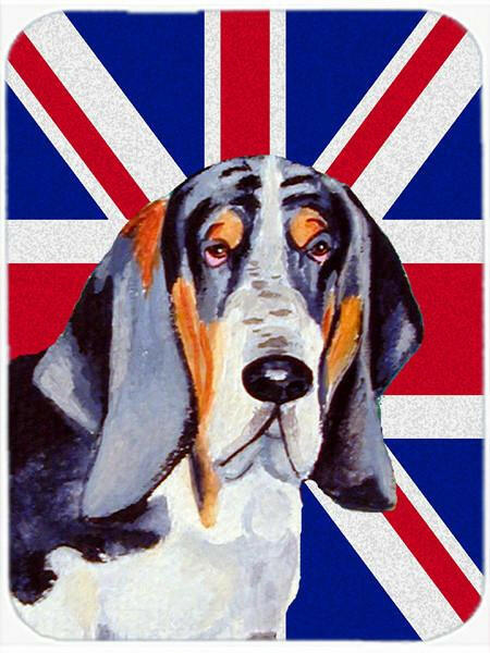 Basset Hound with English Union Jack British Flag Mouse Pad, Hot Pad or Trivet LH9479MP by Caroline's Treasures
