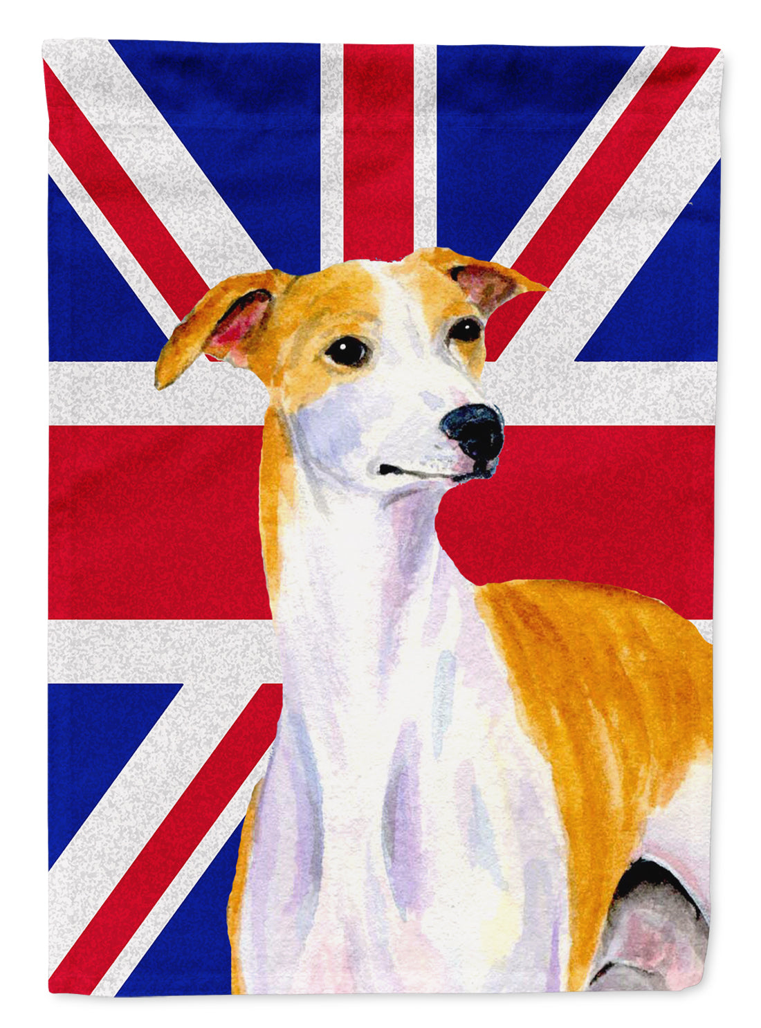 Whippet with English Union Jack British Flag Flag Canvas House Size LH9480CHF  the-store.com.