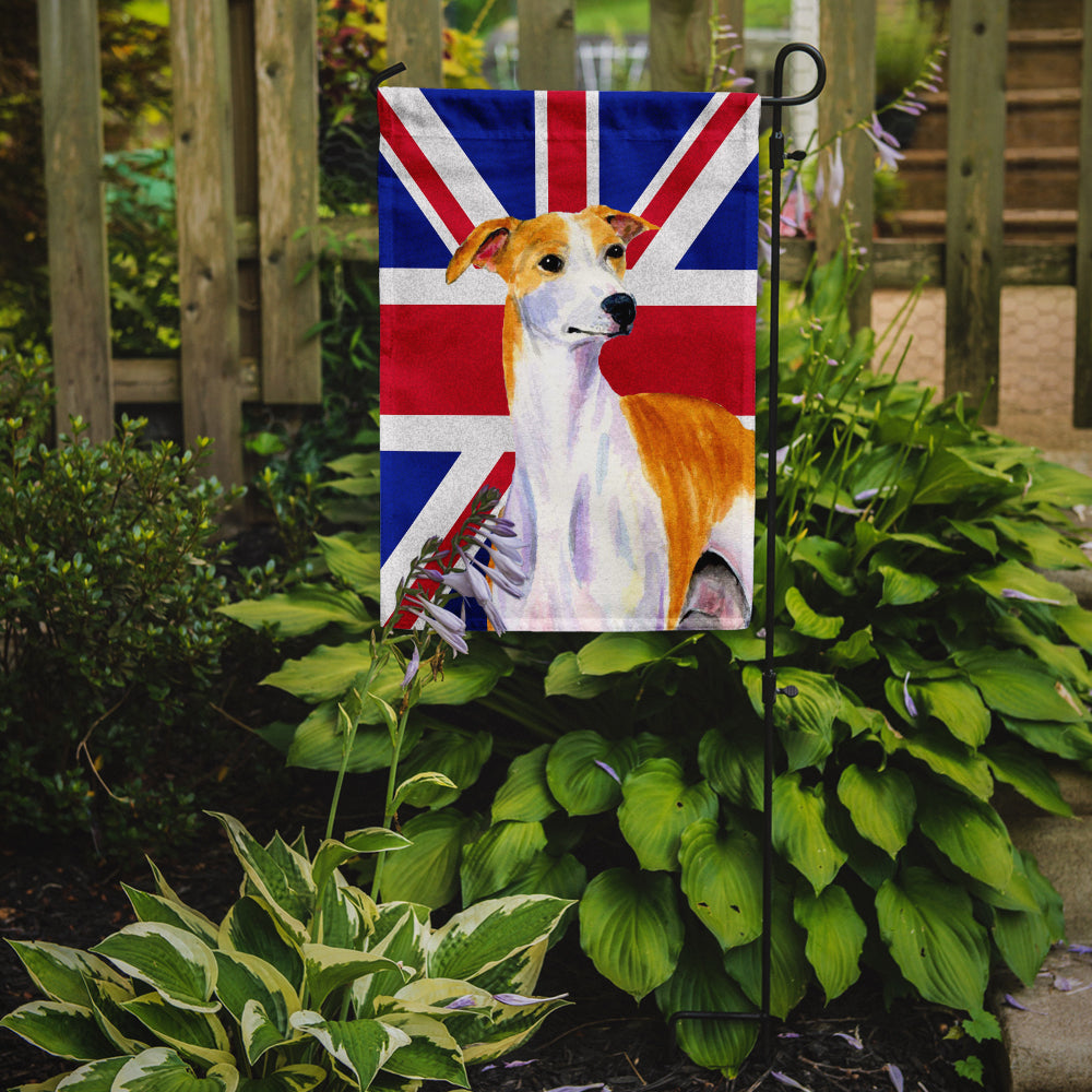 Whippet with English Union Jack British Flag Flag Garden Size LH9480GF  the-store.com.