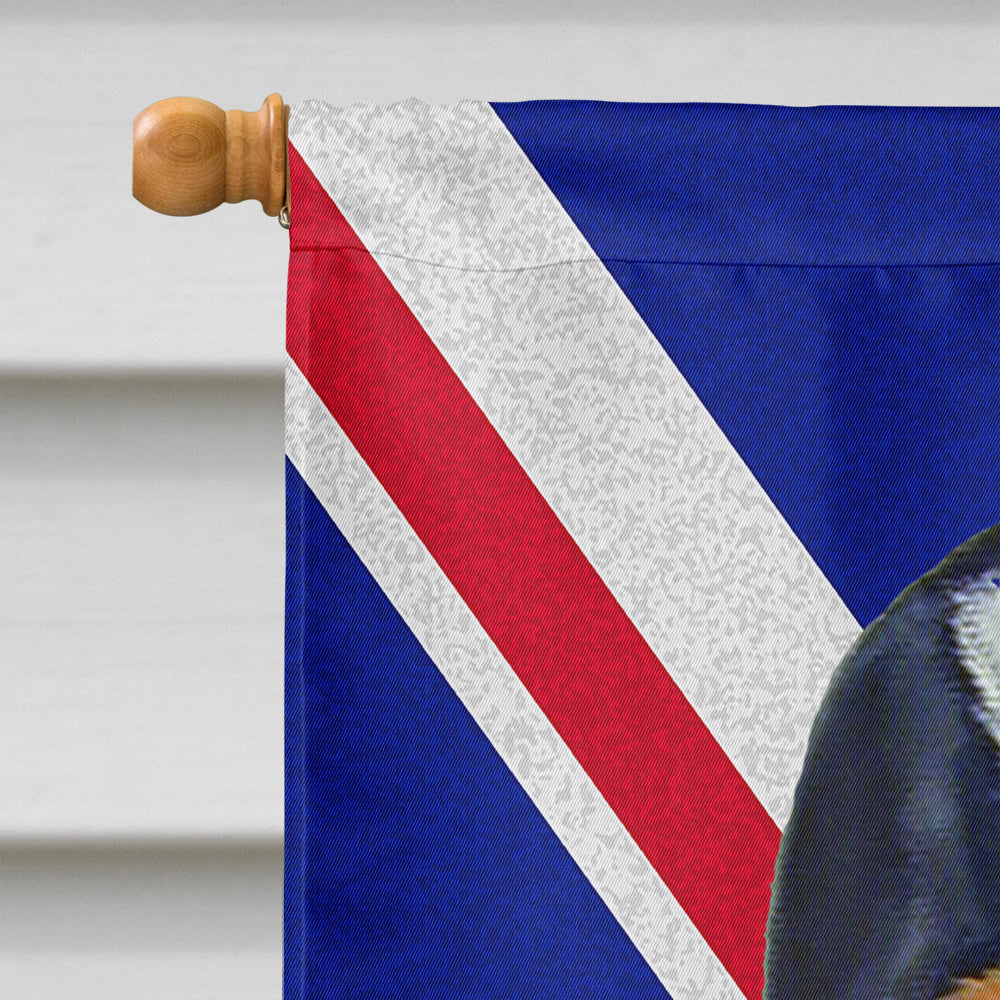 Basset Hound with English Union Jack British Flag Flag Canvas House Size LH9481CHF