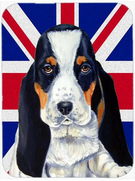 Basset Hound with English Union Jack British Flag Mouse Pad, Hot Pad or Trivet LH9481MP by Caroline&#39;s Treasures