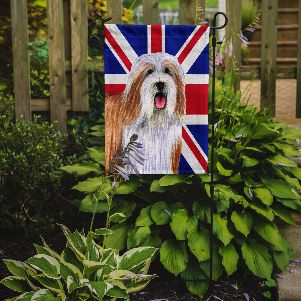 Bearded Collie with English Union Jack British Flag Flag Garden Size  the-store.com.