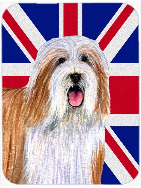 Bearded Collie with English Union Jack British Flag Glass Cutting Board Large Size LH9482LCB by Caroline&#39;s Treasures