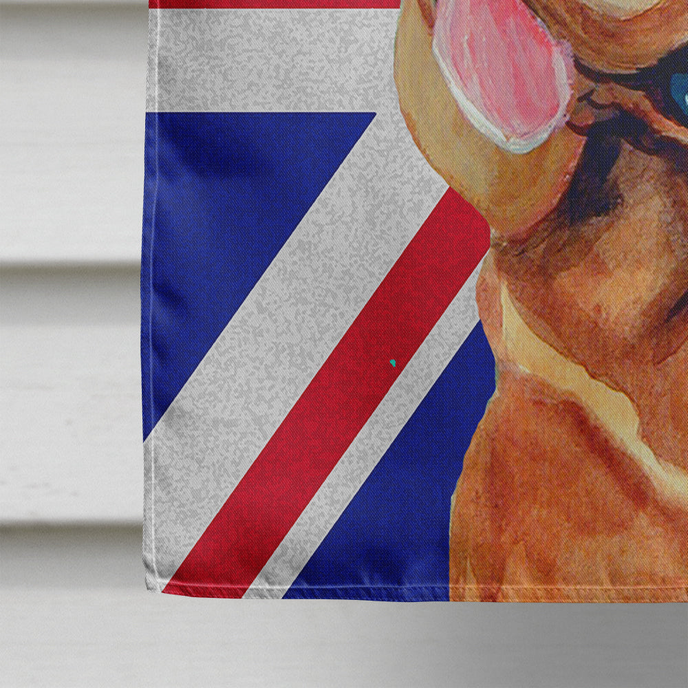 Bloodhound with English Union Jack British Flag Flag Canvas House Size LH9483CHF  the-store.com.