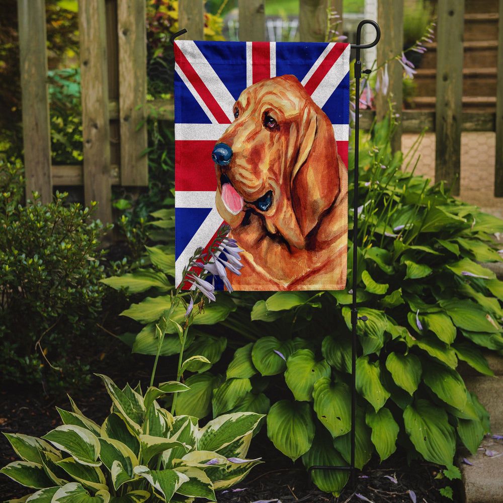 Caroline's Treasures Bloodhound with English Union Jack British Flag Garden Flag - Outdoor Decorative Yard Flag