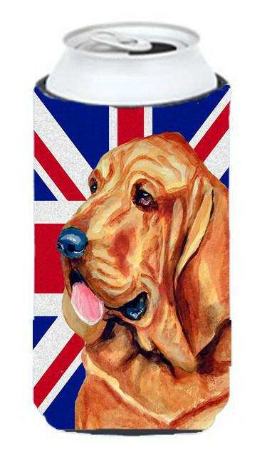 Bloodhound with English Union Jack British Flag Tall Boy Beverage Insulator Hugger LH9483TBC by Caroline's Treasures