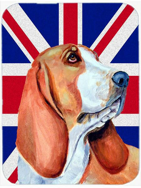 Basset Hound with English Union Jack British Flag Mouse Pad, Hot Pad or Trivet LH9484MP by Caroline's Treasures
