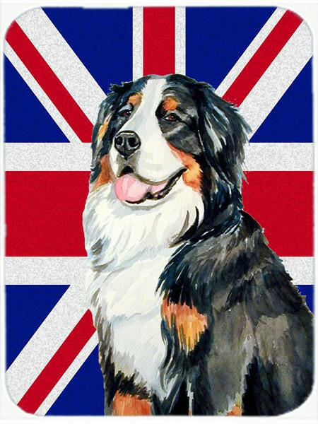 Bernese Mountain Dog with English Union Jack British Flag Glass Cutting Board Large Size LH9486LCB by Caroline&#39;s Treasures
