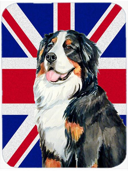 Bernese Mountain Dog with English Union Jack British Flag Glass Cutting Board Large Size LH9486LCB by Caroline's Treasures