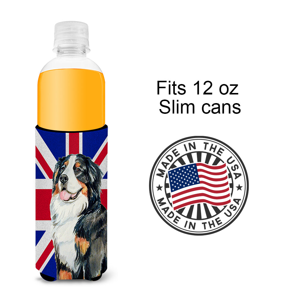 Bernese Mountain Dog with English Union Jack British Flag Ultra Beverage Insulators for slim cans LH9486MUK