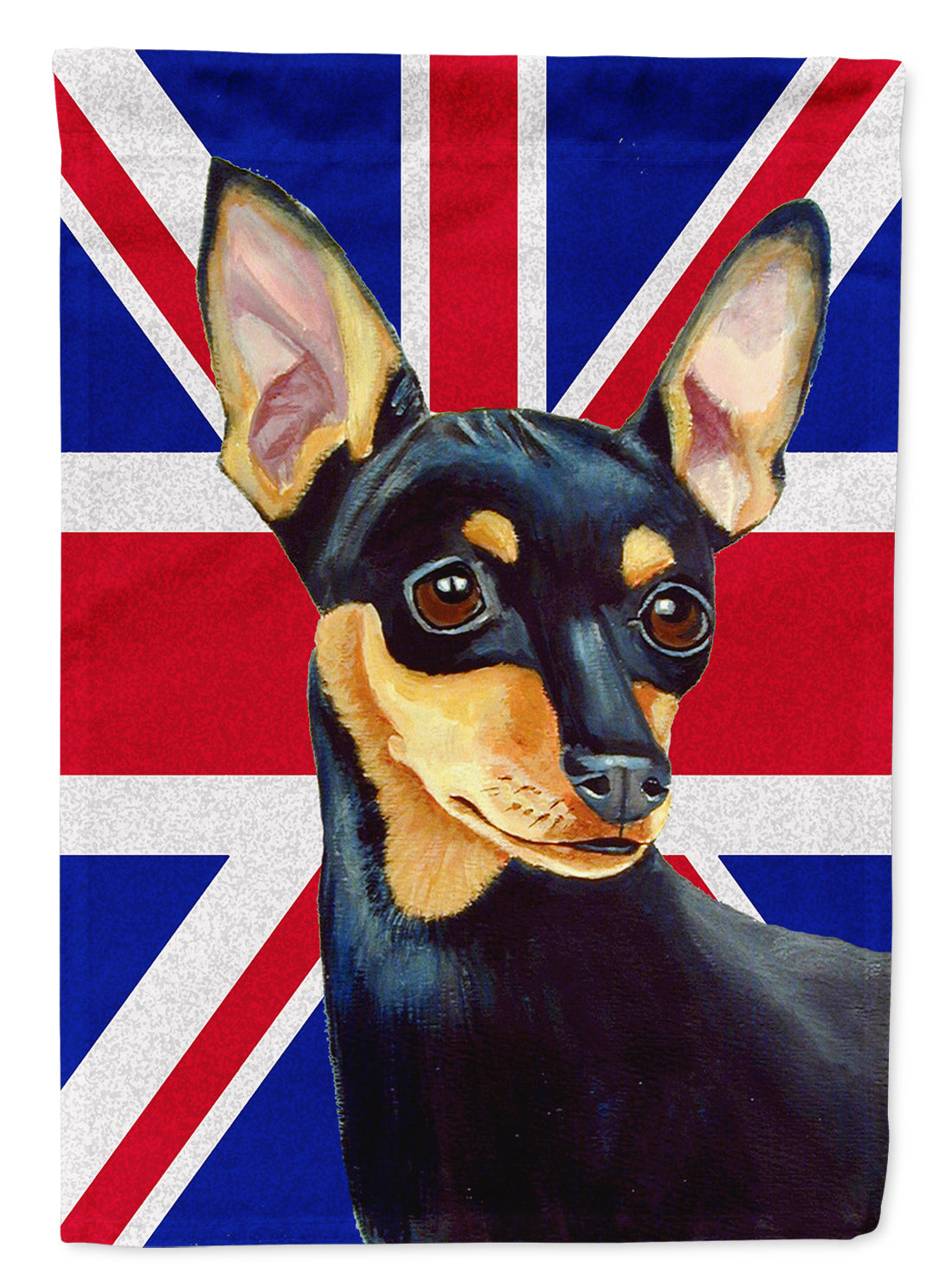Min Pin with English Union Jack British Flag Flag Canvas House Size LH9487CHF  the-store.com.