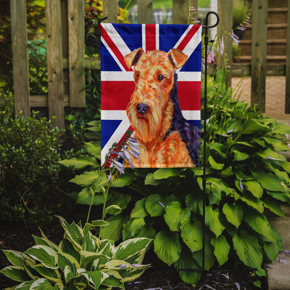 Airedale with English Union Jack British Flag Flag Garden Size LH9488GF  the-store.com.