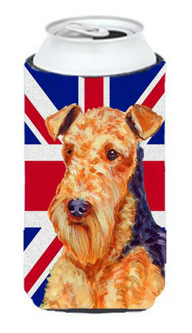 Airedale with English Union Jack British Flag Tall Boy Beverage Insulator Hugger LH9488TBC by Caroline's Treasures